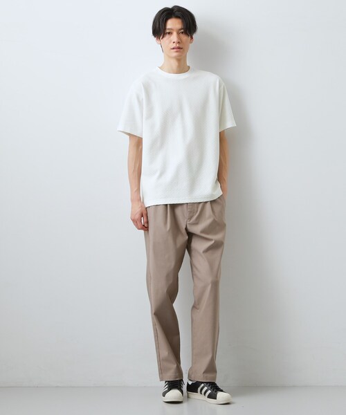 THE SHOP TK (ザ ショップ ティーケー )の「ハニカム リンクス半袖Tシャツ 洗濯機OK(Tシャツ/カットソー・メンズ・オフホワイト/ライトグレー/ネイビー・01/02/04)」の9枚目の写真