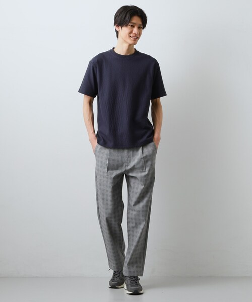 THE SHOP TK (ザ ショップ ティーケー )の「ハニカム リンクス半袖Tシャツ 洗濯機OK(Tシャツ/カットソー・メンズ・オフホワイト/ライトグレー/ネイビー・01/02/04)」の19枚目の写真