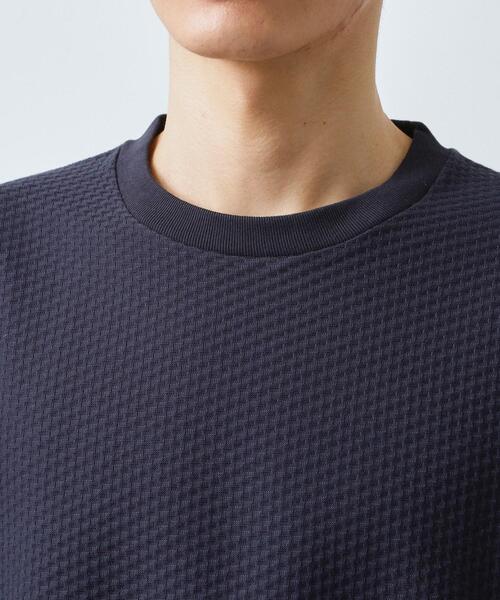 THE SHOP TK (ザ ショップ ティーケー )の「ハニカム リンクス半袖Tシャツ 洗濯機OK(Tシャツ/カットソー・メンズ・オフホワイト/ライトグレー/ネイビー・01/02/04)」の14枚目の写真