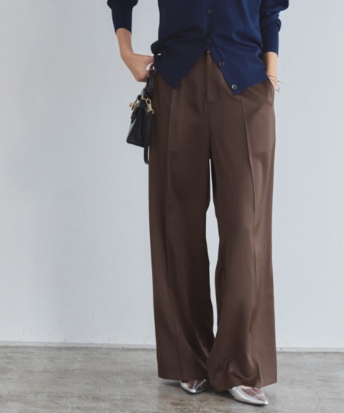 RASW（ラス）の「[RASW]サテンストレートパンツ（その他パンツ・レディース・ブラック/ブラウン・L/M/S）」の6枚目の写真