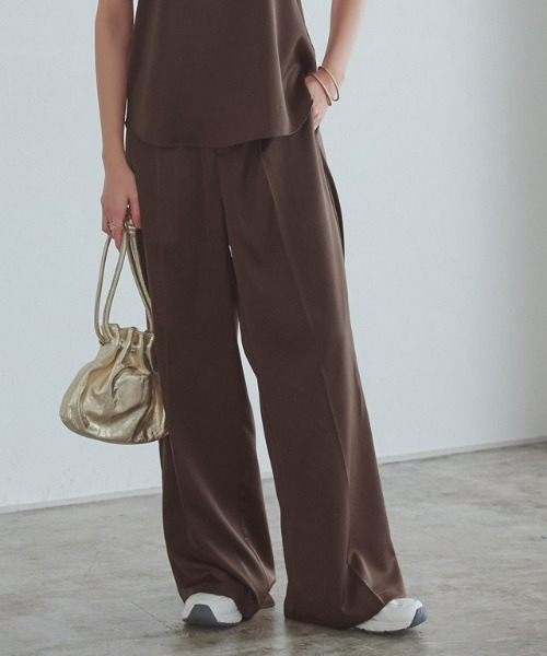 RASW（ラス）の「[RASW]サテンストレートパンツ（その他パンツ・レディース・ブラック/ブラウン・L/M/S）」の8枚目の写真