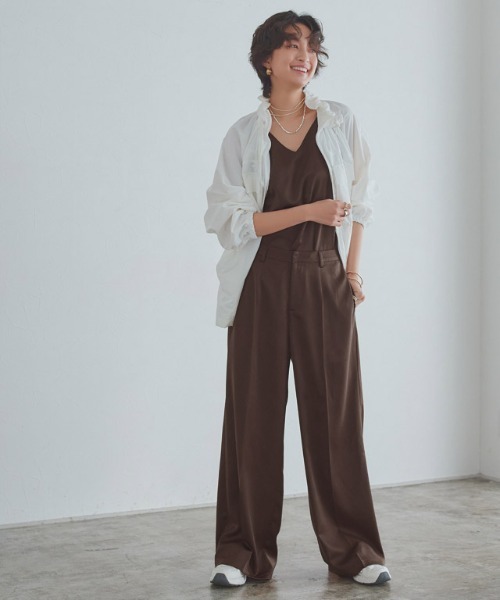 RASW（ラス）の「[RASW]サテンストレートパンツ（その他パンツ・レディース・ブラック/ブラウン・L/M/S）」の11枚目の写真