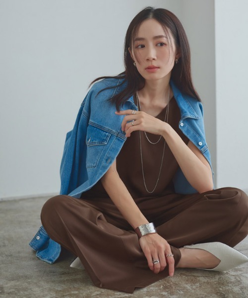 RASW（ラス）の「[RASW]サテンストレートパンツ（その他パンツ・レディース・ブラック/ブラウン・L/M/S）」の13枚目の写真
