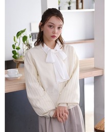 透かしスリーブカーディガン