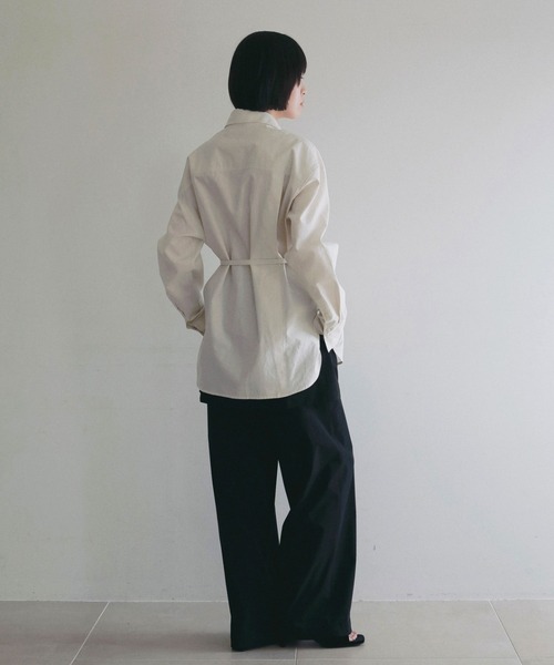 anuke（アンヌーク）の「Cachecoeur Cotton Shirts（シャツ/ブラウス・レディース・チャコールグレー/アイボリー・FREE）」の22枚目の写真