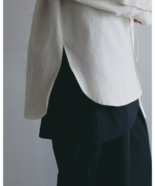 anuke（アンヌーク）の「Cachecoeur Cotton Shirts（シャツ/ブラウス・レディース・チャコールグレー/アイボリー・FREE）」の18枚目の写真