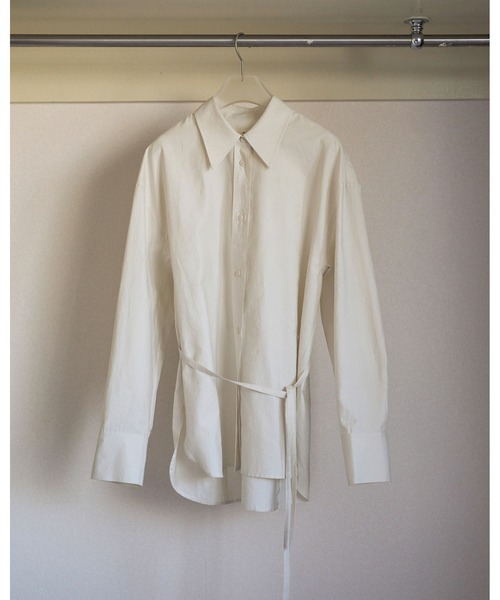 anuke（アンヌーク）の「Cachecoeur Cotton Shirts（シャツ/ブラウス・レディース・チャコールグレー/アイボリー・FREE）」の9枚目の写真