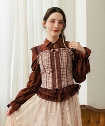 axes femme（アクシーズファム）の「チェックレースフリルビスチェ（ベスト）」