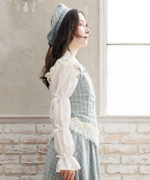 axes femme（アクシーズファム）の「チェックレースフリルビスチェ