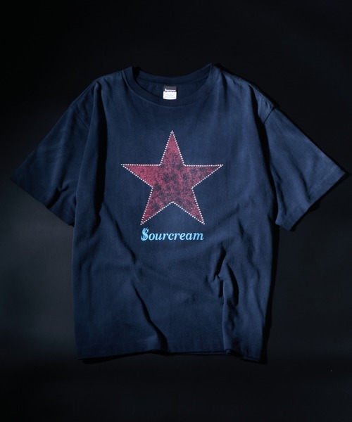 Sourcream（サワークリーム）の「【UNISEX】【Sourcream】ラインストーンスターグラフィックTEE（Tシャツ/カットソー・レディース・ブラック/ネイビー/ホワイト/サックスブルー・SMALL/MEDIUM）」の3枚目の写真
