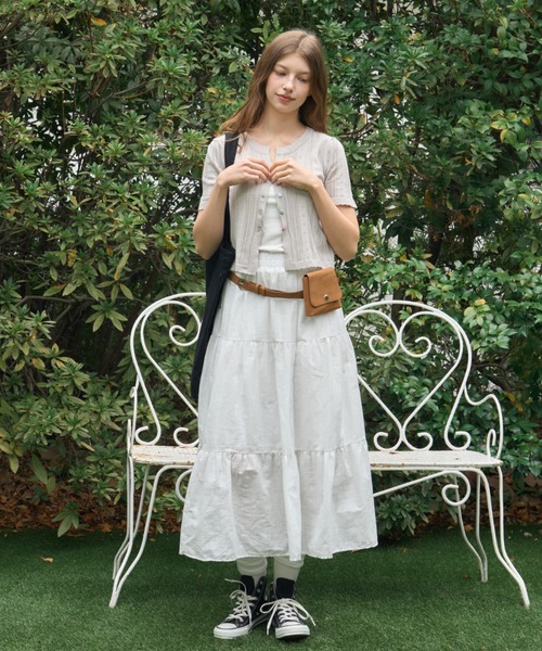 Birthday room(バースデイルーム)の「ティアードロングスカート/Tiered long skirt(スカート・レディース・ブラック/ホワイト・FREE)」の19枚目の写真