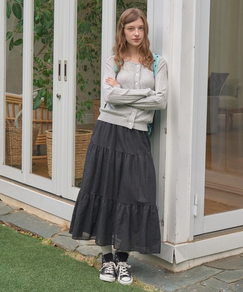 スカート laubeblanc cotton tierad skirt 再入荷】Cotton Tiered skirt – L'AUBE BLANC