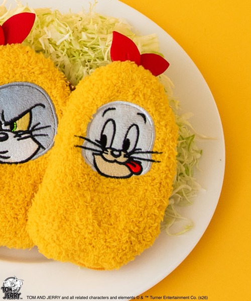 Tom&Jerry(トムアンドジェリー)の「【公式】TOM and JERRY エビフライポーチ(ポーチ・レディース・ブラウン/ライトグレー/グレー・FREE)」の2枚目の写真