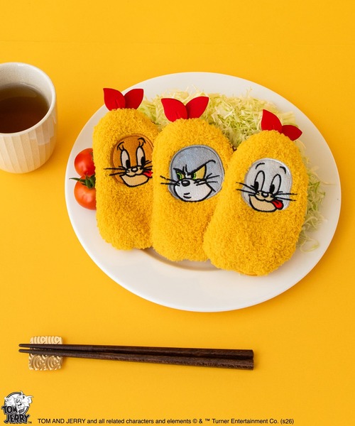 Tom&Jerry(トムアンドジェリー)の「【公式】TOM and JERRY エビフライポーチ(ポーチ・レディース・ブラウン/ライトグレー/グレー・FREE)」の5枚目の写真