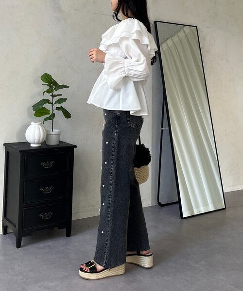 prose verse（プロズヴェール）の「ランダムパールストレートストレッチデニム（デニムパンツ・レディース・ブルー/ブラック・MEDIUM/PL/PM/LARGE）」の21枚目の写真