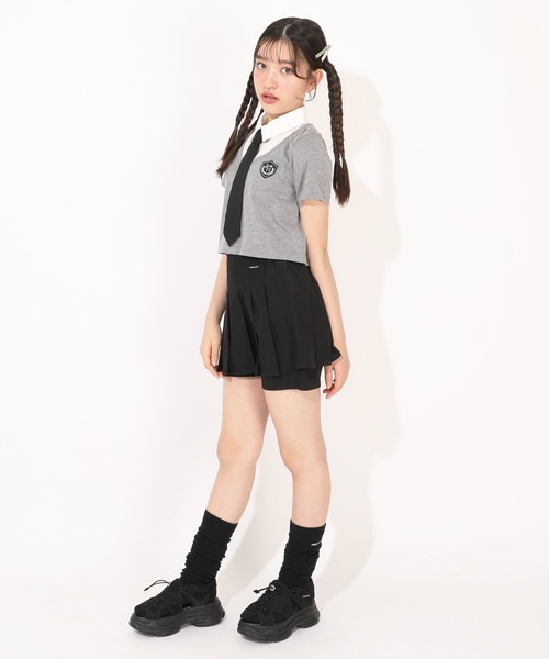 PINKHUNT（ピンクハント）の「PINKHUNT プリーツペプラムショートパンツ 1454K（その他パンツ・キッズ・ホワイト/アッシュグレー/ブラック・120cm/130cm/140cm/150cm/160cm）」の9枚目の写真