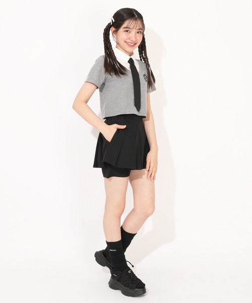 PINKHUNT（ピンクハント）の「PINKHUNT プリーツペプラムショートパンツ 1454K（その他パンツ・キッズ・ホワイト/アッシュグレー/ブラック・120cm/130cm/140cm/150cm/160cm）」の11枚目の写真
