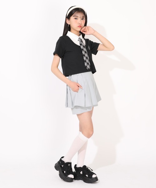PINKHUNT（ピンクハント）の「PINKHUNT プリーツペプラムショートパンツ 1454K（その他パンツ・キッズ・ホワイト/アッシュグレー/ブラック・120cm/130cm/140cm/150cm/160cm）」の17枚目の写真