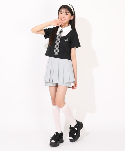 PINKHUNT（ピンクハント）の「PINKHUNT プリーツペプラムショートパンツ 1454K（その他パンツ・キッズ・ホワイト/アッシュグレー/ブラック・120cm/130cm/140cm/150cm/160cm）」の19枚目の写真