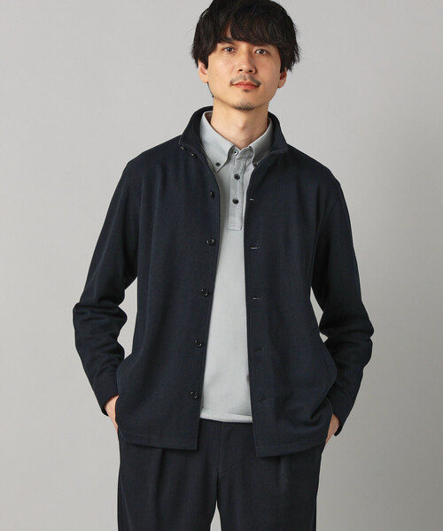 COMME CA MEN(コムサメン)の「和紙カノコ スタンドカラーブルゾン(ブルゾン・メンズ・ネイビー/ブラック・M/L)」の1枚目の写真