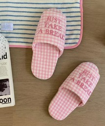 B.R.U（ブル）の「【ウィメンズ】チェック柄刺繍ルームシューズ/スリッパ（ルームシューズ/スリッパ）」