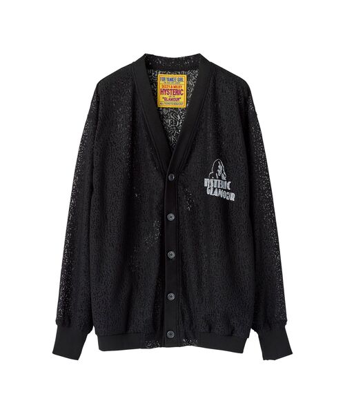 HYSTERIC GLAMOUR（ヒステリックグラマー）の「MAIDEN LOGO柄 チュールジャカードカーディガン（ブルゾン・レディース・ブラック系その他/グリーン系その他・FREE）」の2枚目の写真