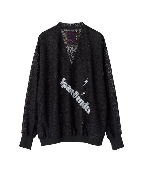 HYSTERIC GLAMOUR（ヒステリックグラマー）の「MAIDEN LOGO柄 チュールジャカードカーディガン（ブルゾン・レディース・ブラック系その他/グリーン系その他・FREE）」の4枚目の写真