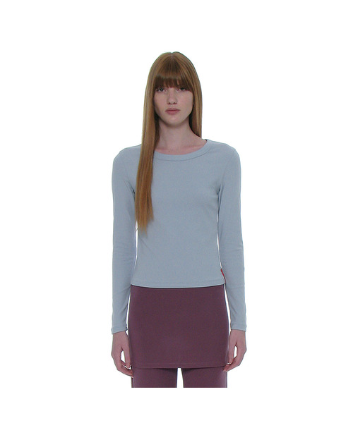 PARTIMENTO WOMEN(パルティメントウィメン)の「PWC ベビー ロングスリーブTシャツ_10カラー(Tシャツ/カットソー・レディース・ライトブルー/スカイブルー/ブラウン/グレー/レッド/ピンク/イエロー/オレンジ・SMALL/MEDIUM/LARGE)」の4枚目の写真