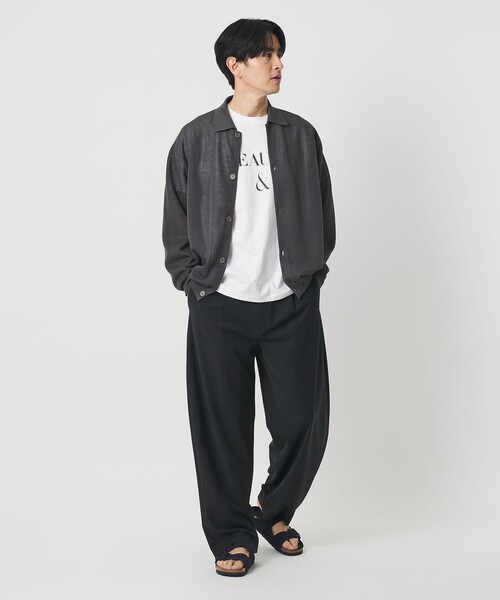 BEAUTY&YOUTH UNITED ARROWS（ビューティーアンドユースユナイテッドアローズ）の「シアー ミラノ ポロジャケット ウォッシャブル（カーディガン/ボレロ・メンズ・ダークグレー/ブラック・S/L/M/XL）」の4枚目の写真