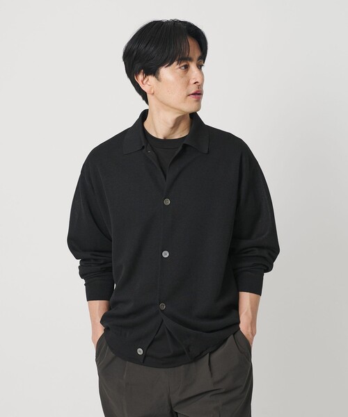 BEAUTY&YOUTH UNITED ARROWS（ビューティーアンドユースユナイテッドアローズ）の「シアー ミラノ ポロジャケット ウォッシャブル（カーディガン/ボレロ・メンズ・ダークグレー/ブラック・S/L/M/XL）」の7枚目の写真
