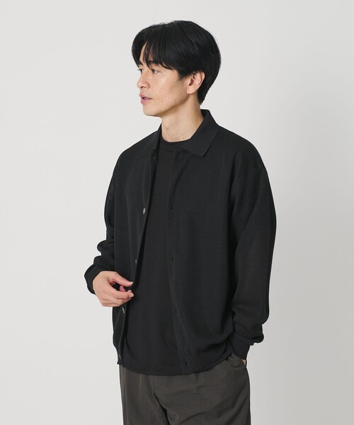 BEAUTY&YOUTH UNITED ARROWS（ビューティーアンドユースユナイテッドアローズ）の「シアー ミラノ ポロジャケット ウォッシャブル（カーディガン/ボレロ・メンズ・ダークグレー/ブラック・S/L/M/XL）」の8枚目の写真