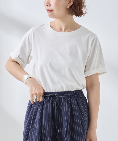 journal standard L'essage（ジャーナルスタンダードレサージュ）の「スワイー/ピグメントTシャツ（Tシャツ/カットソー・レディース・グレー/ブラウン/ホワイト/ブラック・FREE）」の2枚目の写真