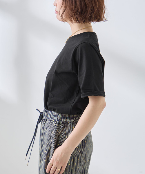 journal standard L'essage（ジャーナルスタンダードレサージュ）の「スワイー/ピグメントTシャツ（Tシャツ/カットソー・レディース・グレー/ブラウン/ホワイト/ブラック・FREE）」の9枚目の写真