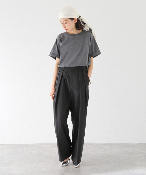 journal standard L'essage（ジャーナルスタンダードレサージュ）の「スワイー/ピグメントTシャツ（Tシャツ/カットソー・レディース・グレー/ブラウン/ホワイト/ブラック・FREE）」の19枚目の写真