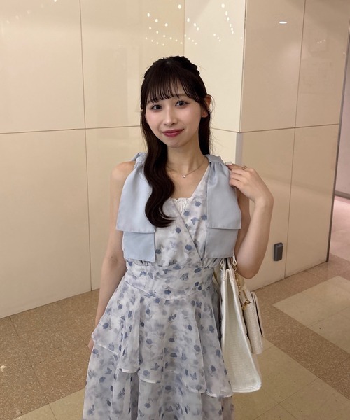 LouLoumei（ルルミー）の「【LouLoumei】肩リボンティアードワンピース（ワンピース・レディース・ピンクベージュ/ホワイト系その他/ブルー系その他・FREE）」の5枚目の写真