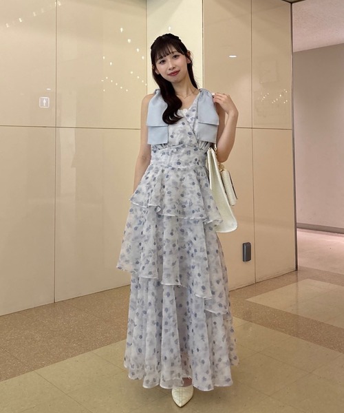 LouLoumei（ルルミー）の「【LouLoumei】肩リボンティアードワンピース（ワンピース・レディース・ピンクベージュ/ホワイト系その他/ブルー系その他・FREE）」の11枚目の写真
