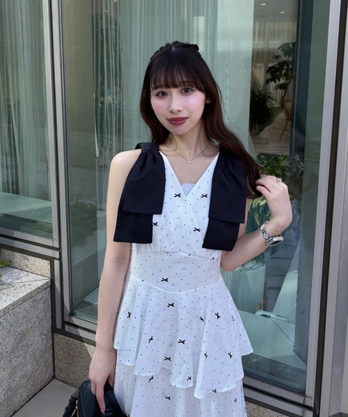 LouLoumei（ルルミー）の「【LouLoumei】肩リボンティアードワンピース（ワンピース・レディース・ピンクベージュ/ホワイト系その他/ブルー系その他・FREE）」の18枚目の写真
