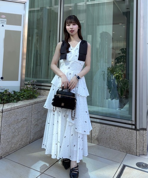 LouLoumei（ルルミー）の「【LouLoumei】肩リボンティアードワンピース（ワンピース・レディース・ピンクベージュ/ホワイト系その他/ブルー系その他・FREE）」の16枚目の写真