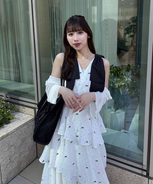 LouLoumei（ルルミー）の「【LouLoumei】肩リボンティアードワンピース（ワンピース・レディース・ピンクベージュ/ホワイト系その他/ブルー系その他・FREE）」の20枚目の写真
