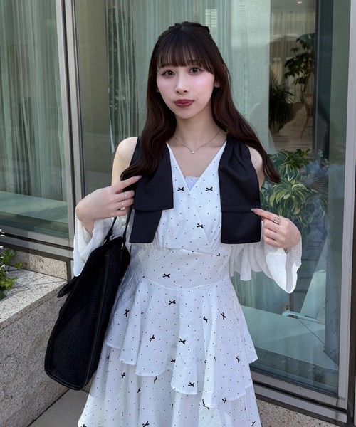 LouLoumei（ルルミー）の「【LouLoumei】肩リボンティアードワンピース（ワンピース・レディース・ピンクベージュ/ホワイト系その他/ブルー系その他・FREE）」の22枚目の写真