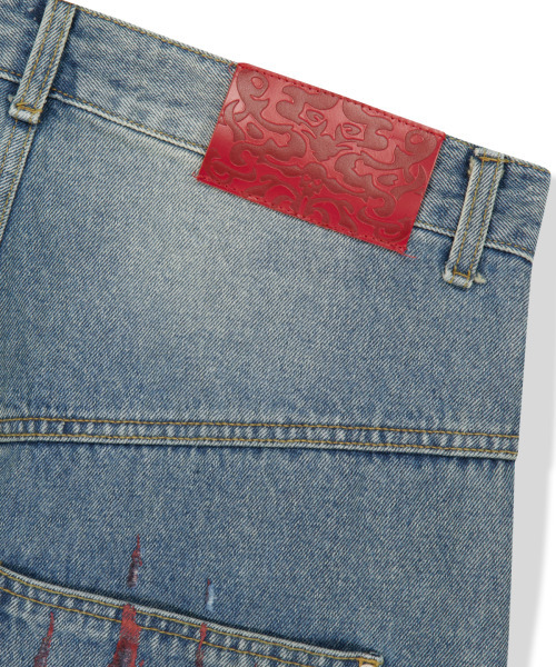 WKNDRS（ウィーキャンドース）の「[KOIN SEOUL] SKELETON WIDE LOW DENIM PANTS (DENIM)（デニムパンツ・レディース・その他・MEDIUM/LARGE/X-LARGE）」の3枚目の写真