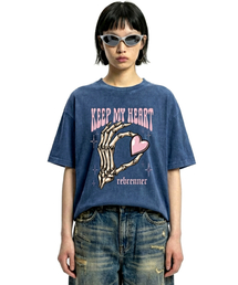 DTFマイハートピグメント半袖Tシャツネイビー