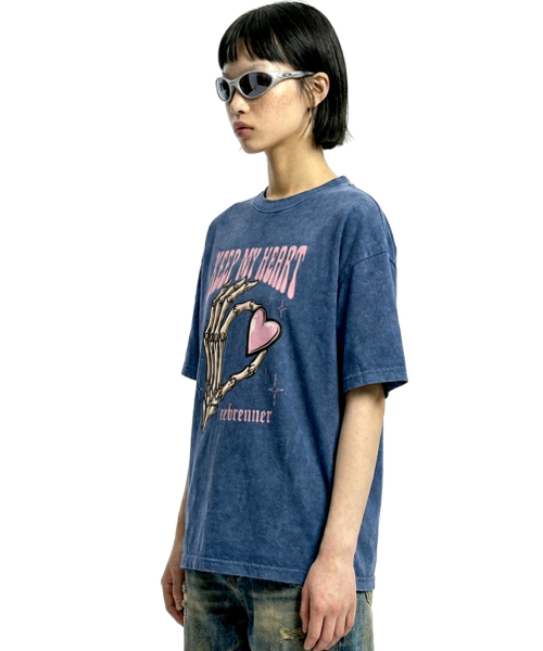 REBRENNER(リブレンナー)の「DTFマイハートピグメント半袖Tシャツネイビー(Tシャツ/カットソー・レディース・その他・MEDIUM/LARGE/X-LARGE/2XL)」の2枚目の写真