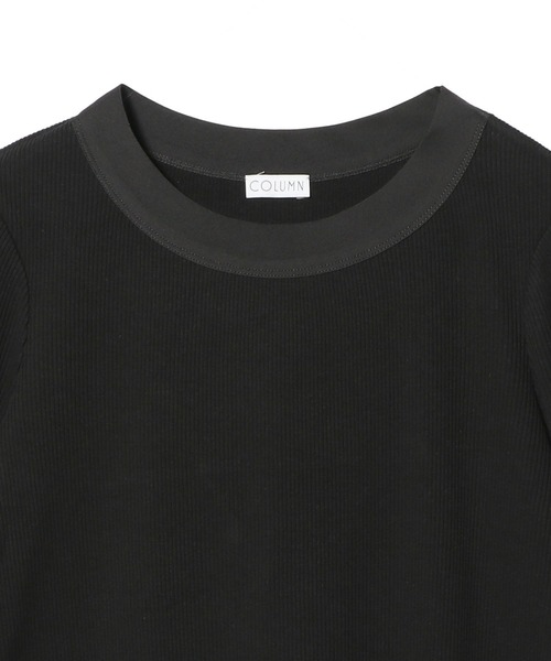 COLUMN(コラム)の「COLUMN / ベーシック カットソー<PERMANENT>(Tシャツ/カットソー・レディース・オフホワイト/ブラック・FREE)」の4枚目の写真