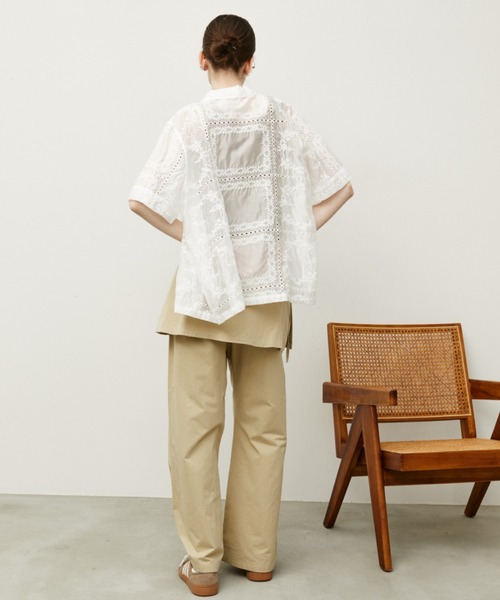 Auntie Rosa Holiday（アンティローザホリデー）の「パッチワーク刺繍半袖シャツジャケット（シャツ/ブラウス・レディース・ブラック/ブラウン/オフホワイト・FREE）」の22枚目の写真