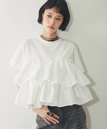 天竺ティアードフリルドッキングTシャツ