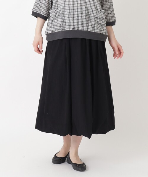 one'sterrace(ワンズテラス)の「8分丈 裾バルーンスカート(スカート・レディース・ブラック系8/ベージュ系8/カーキ系5・02)」の1枚目の写真