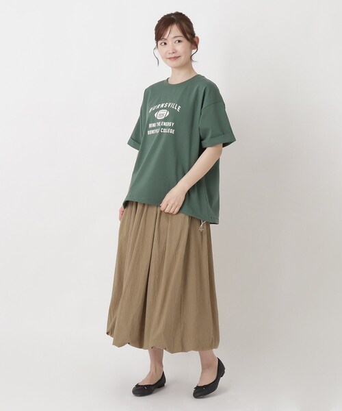 one'sterrace(ワンズテラス)の「8分丈 裾バルーンスカート(スカート・レディース・ブラック系8/ベージュ系8/カーキ系5・02)」の16枚目の写真