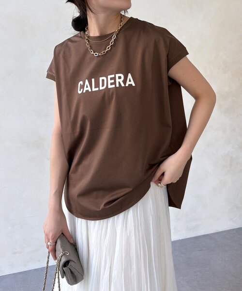 DouDou（ドゥドゥ）の「【WEB限定】前後ロゴフレンチスリーブTEE（Tシャツ/カットソー・レディース・ブラック/オフホワイト/ブラウン・FREE）」の15枚目の写真