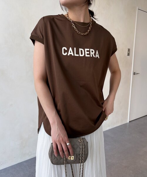 DouDou(ドゥドゥ)の「【WEB限定】前後ロゴフレンチスリーブTEE(Tシャツ/カットソー・レディース・ブラック/オフホワイト/ブラウン・FREE)」の14枚目の写真